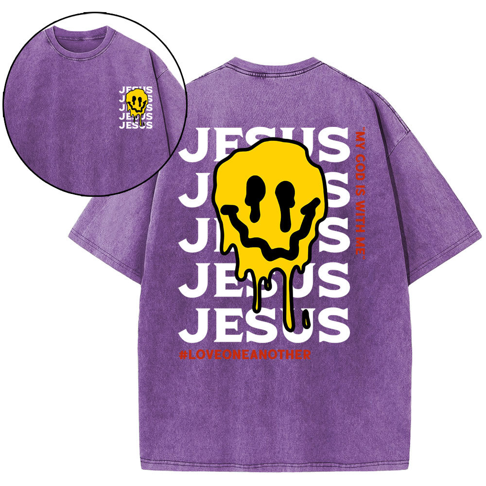 Jesus Love One Another Christian Washed T-Shirt