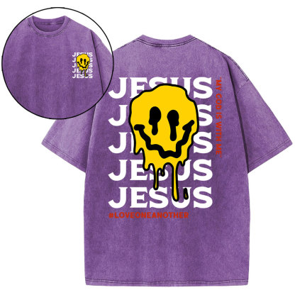 Jesus Love One Another Christian Washed T-Shirt