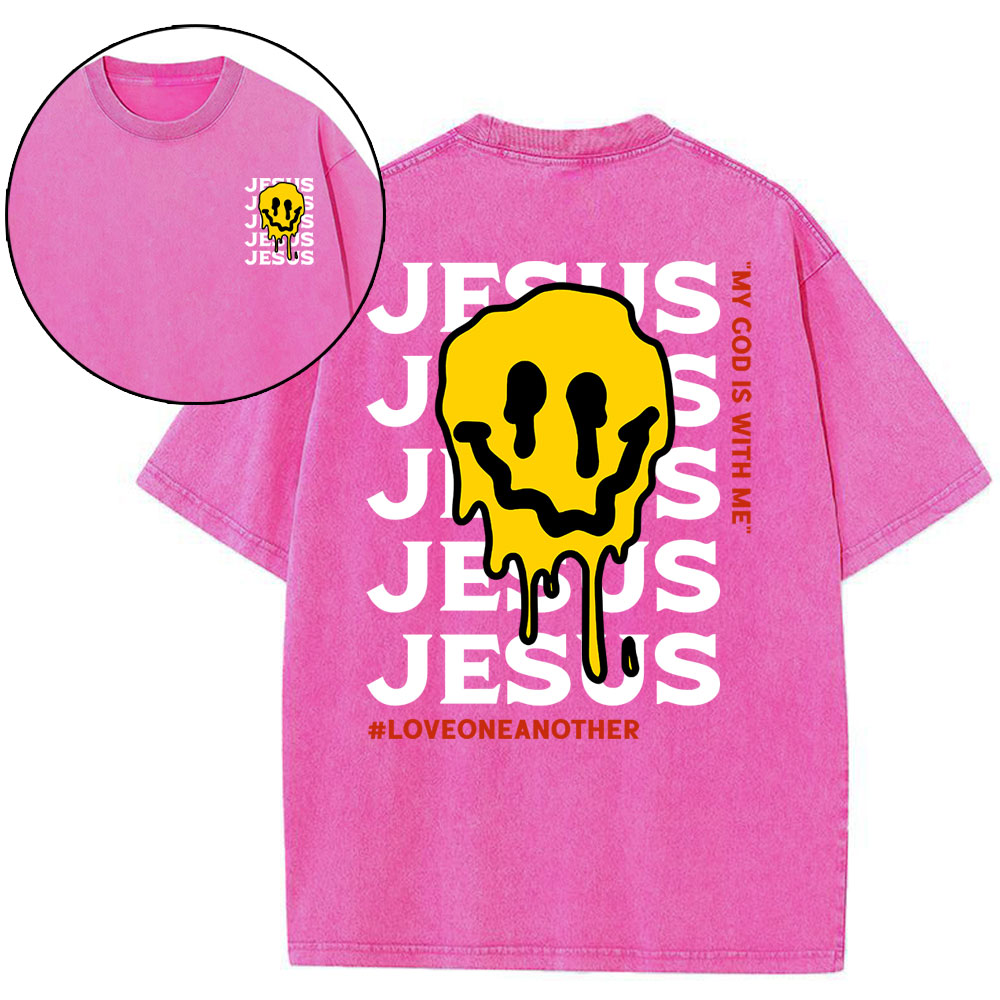 Jesus Love One Another Christian Washed T-Shirt