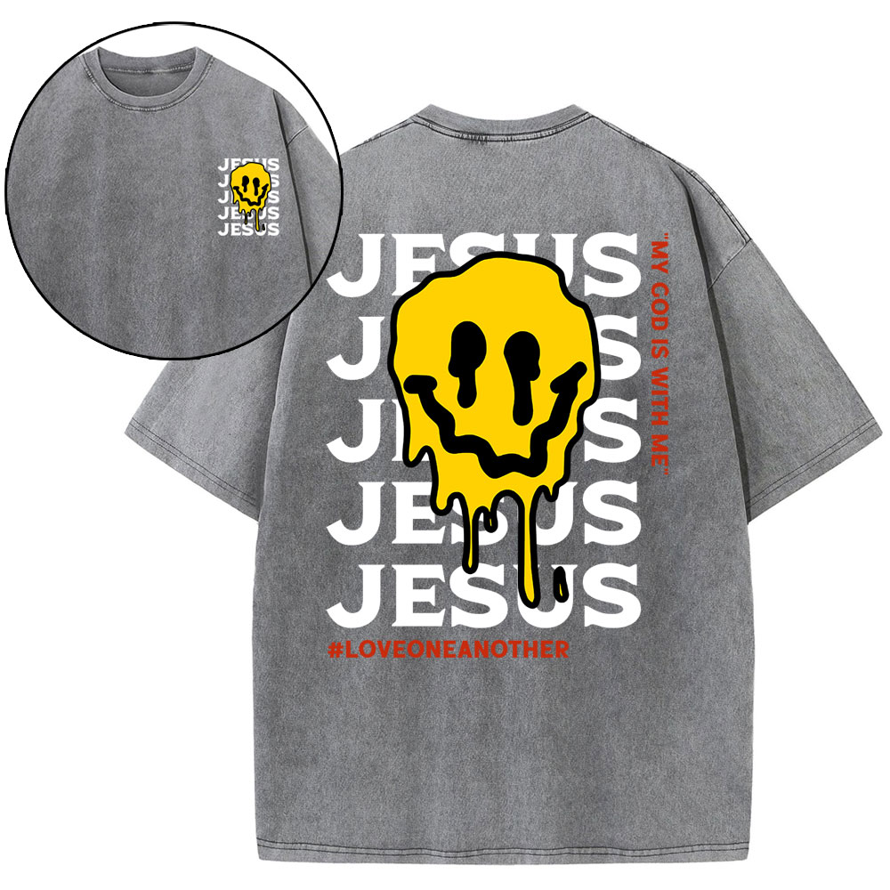 Jesus Love One Another Christian Washed T-Shirt