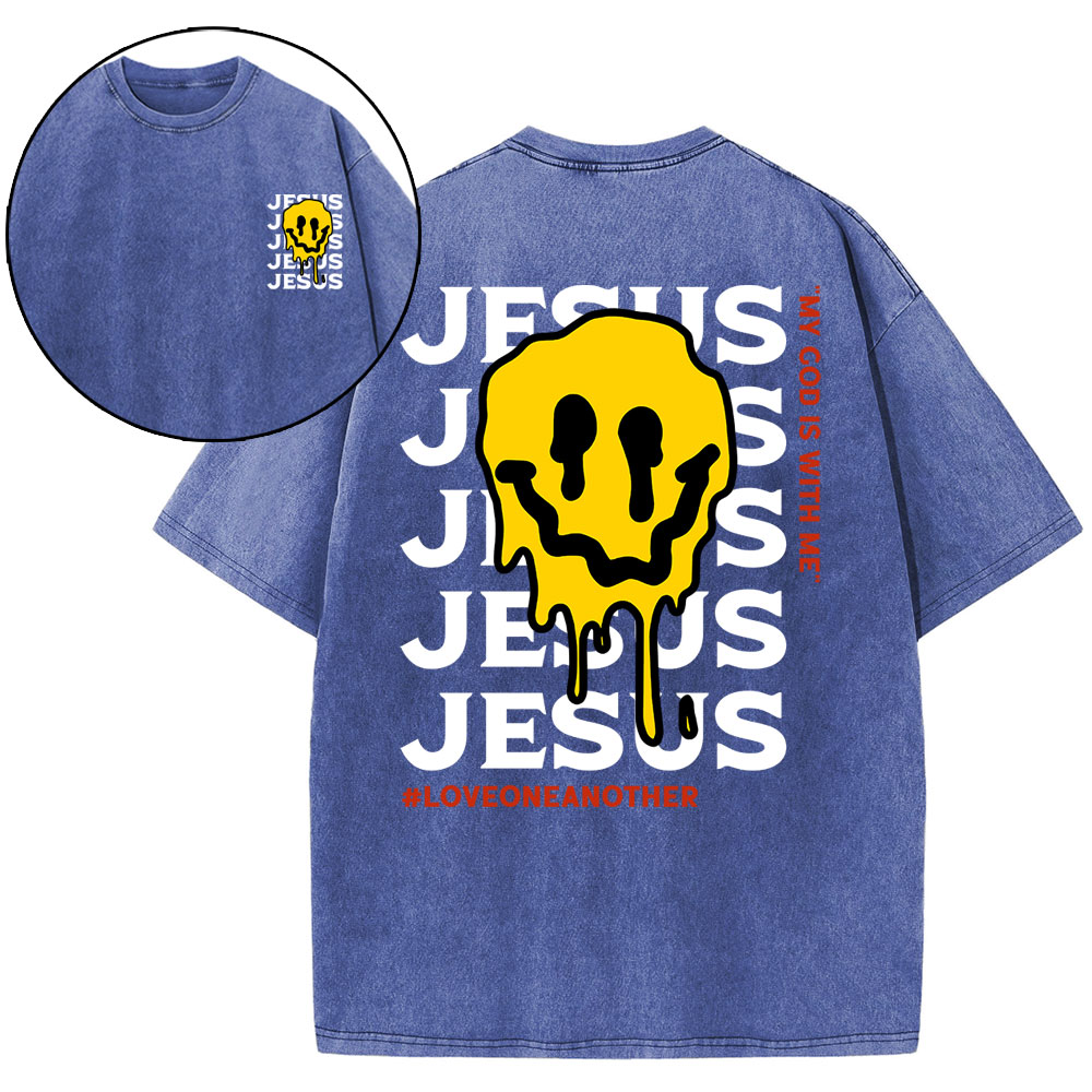 Jesus Love One Another Christian Washed T-Shirt