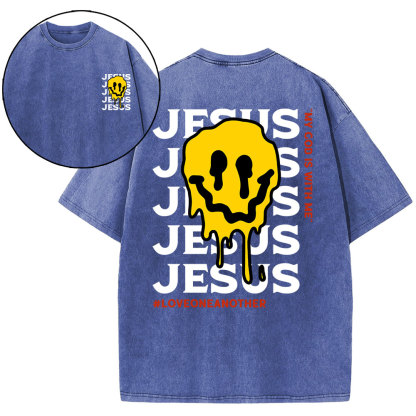 Jesus Love One Another Christian Washed T-Shirt
