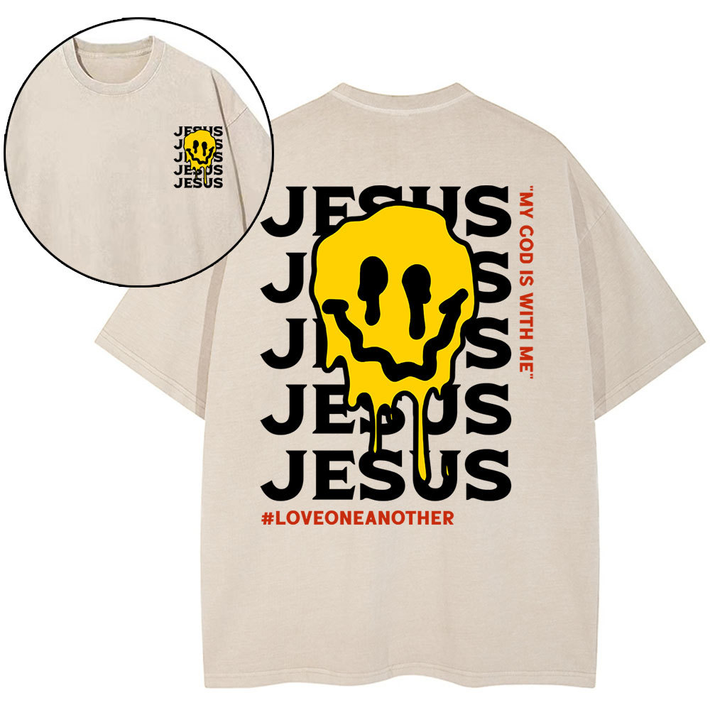 Jesus Love One Another Christian Washed T-Shirt