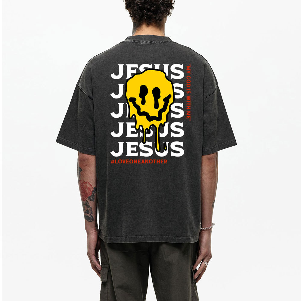 Jesus Love One Another Christian Washed T-Shirt