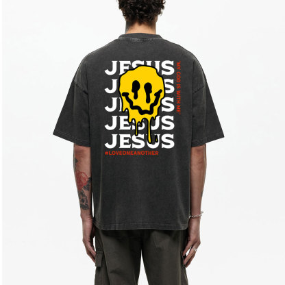 Jesus Love One Another Christian Washed T-Shirt