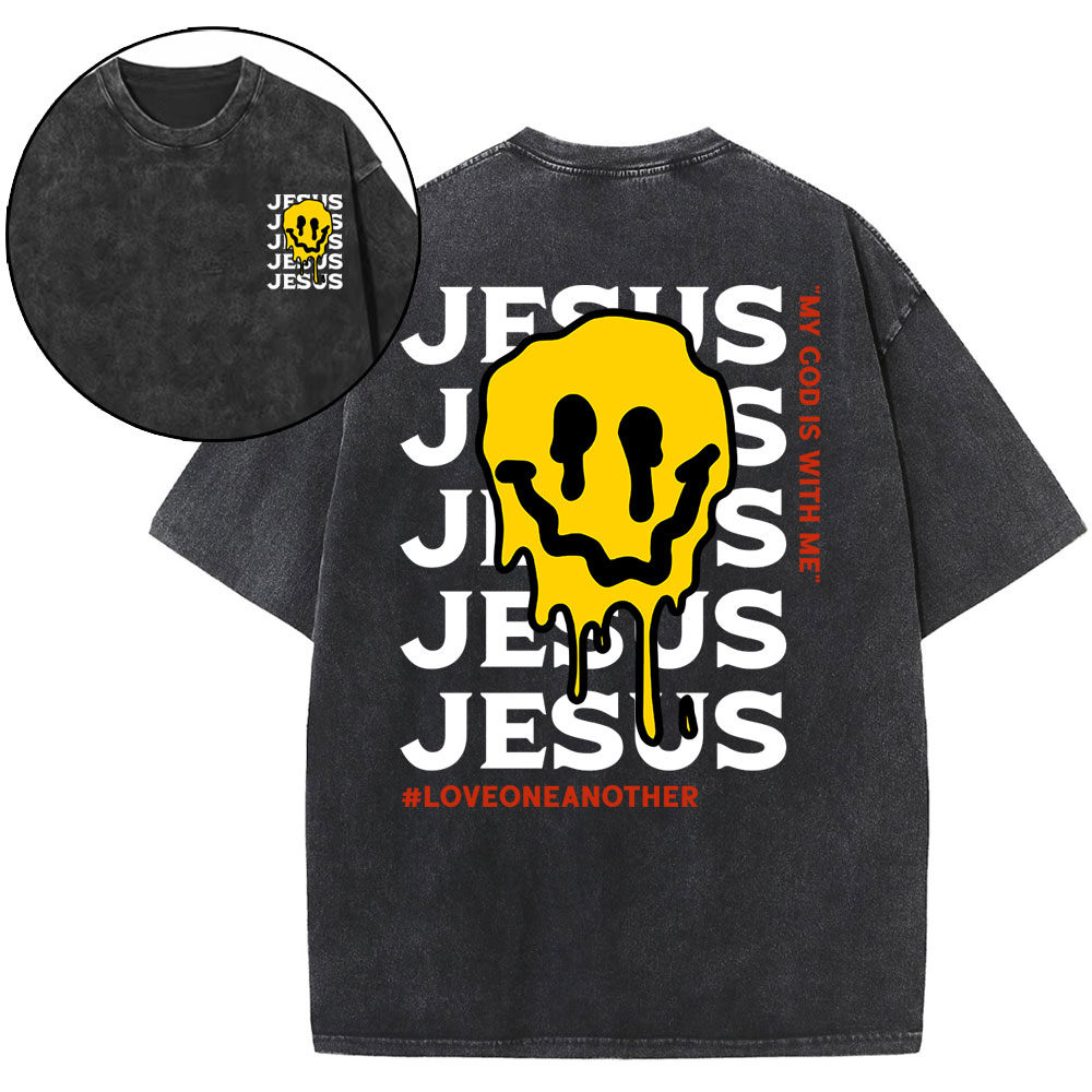 Jesus Love One Another Christian Washed T-Shirt