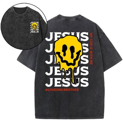 Jesus Love One Another Christian Washed T-Shirt
