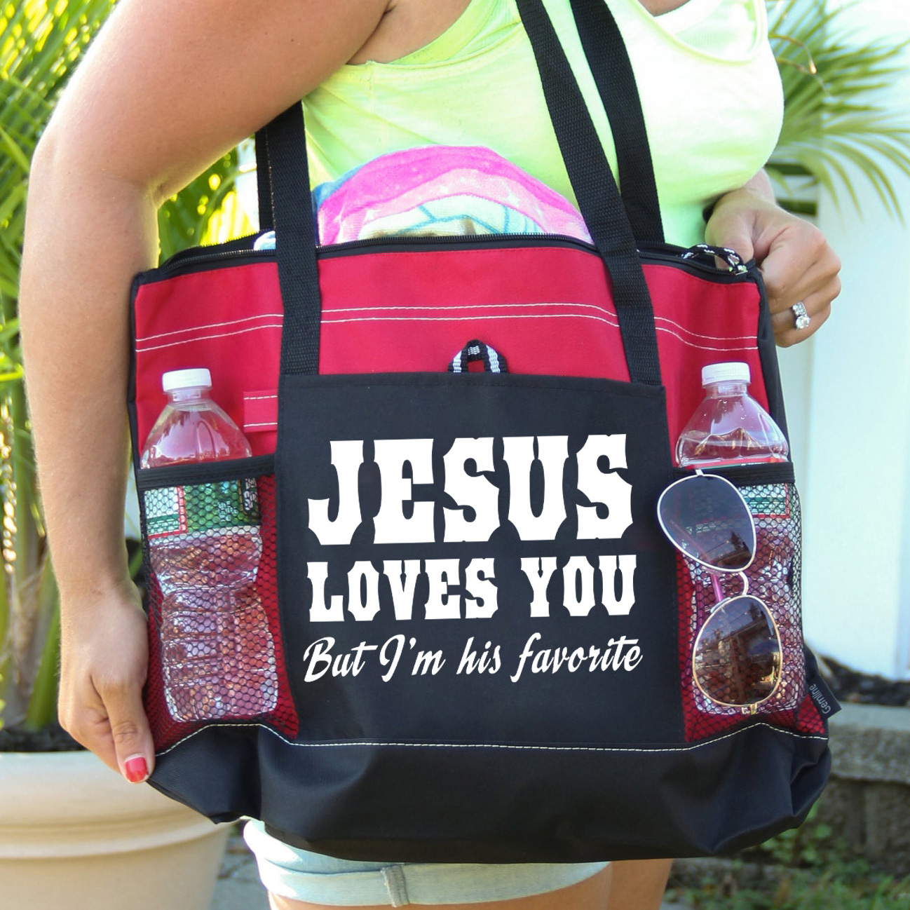 Jesus Love You But I Am His Favorite Christian Tote Bag 