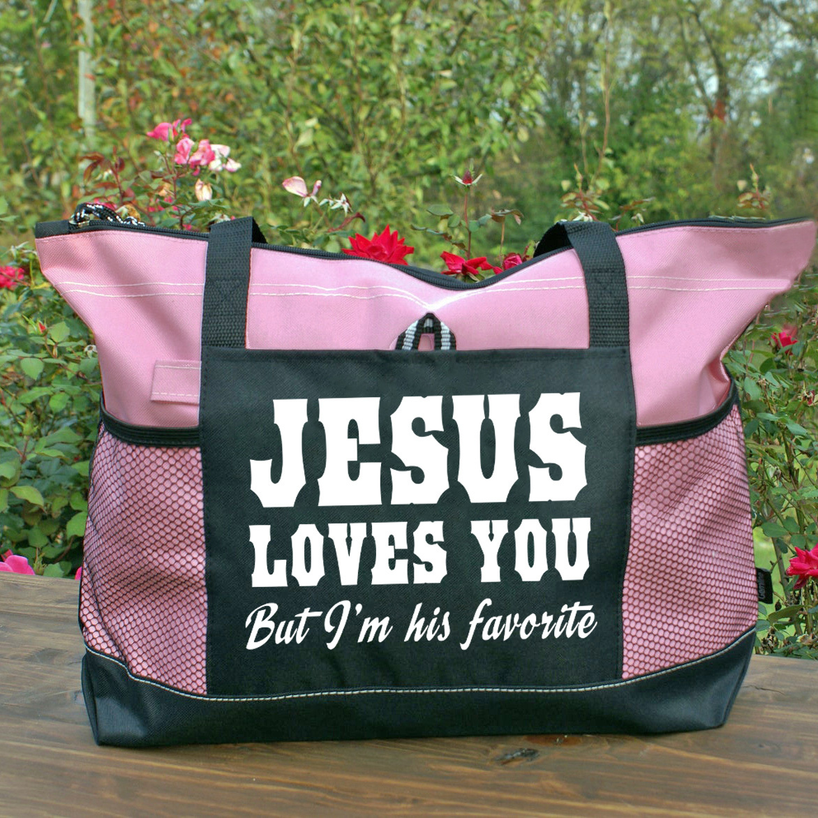 Jesus Love You But I Am His Favorite Christian Tote Bag 