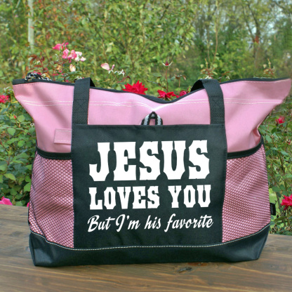 Jesus Love You But I Am His Favorite Christian Tote Bag 