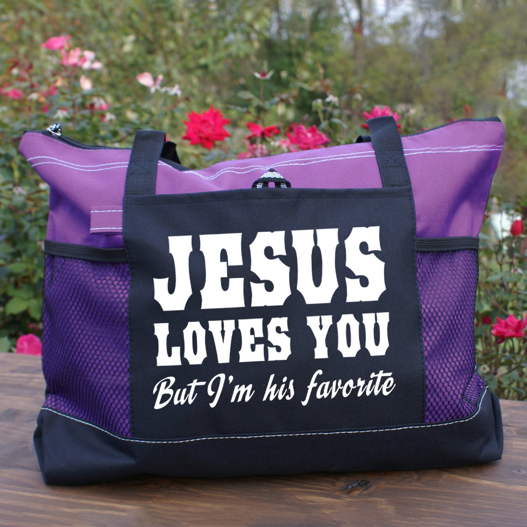Jesus Love You But I Am His Favorite Christian Tote Bag 
