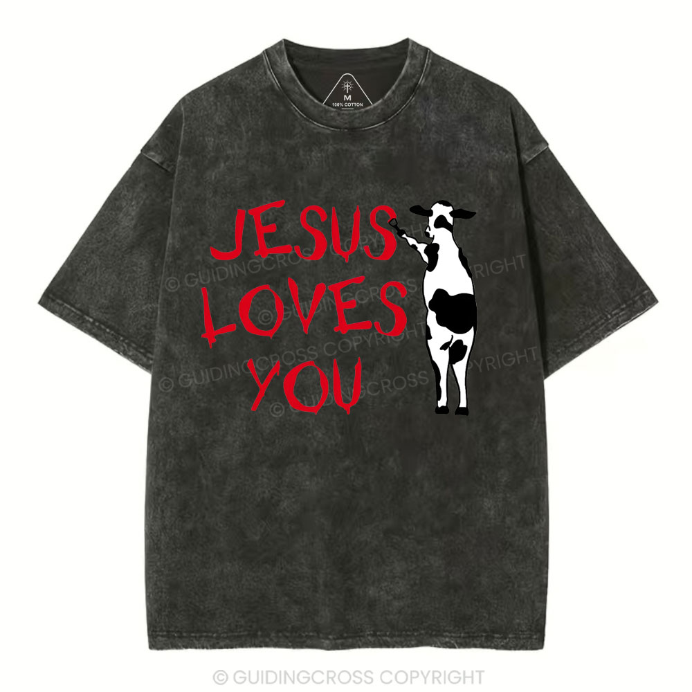 Jesus Love You Chirstian Washed T-Shirt