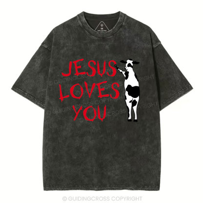 Jesus Love You Chirstian Washed T-Shirt