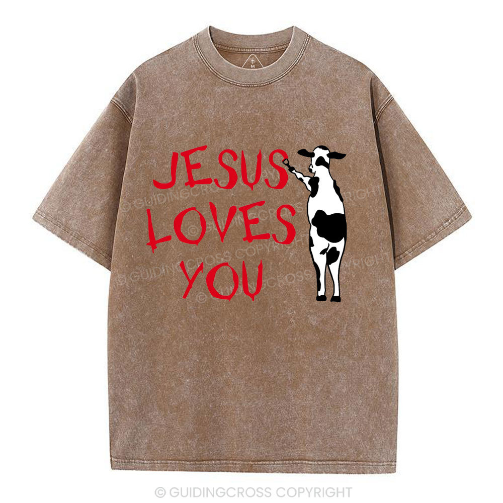 Jesus Love You Chirstian Washed T-Shirt