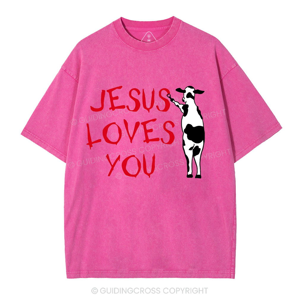 Jesus Love You Chirstian Washed T-Shirt