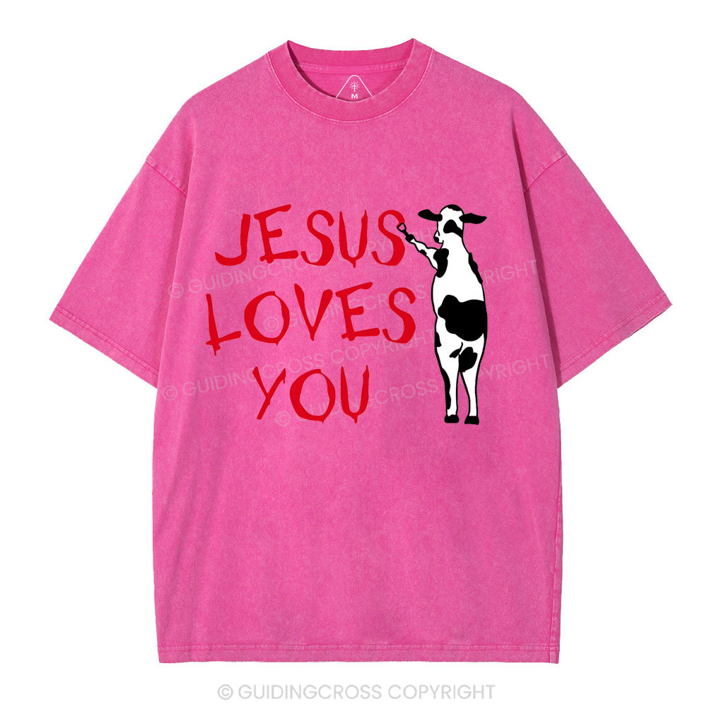 Jesus Love You Chirstian Washed T-Shirt