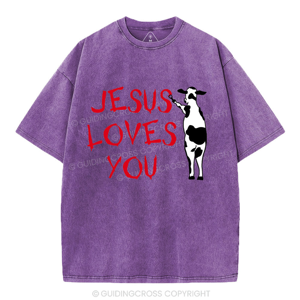 Jesus Love You Chirstian Washed T-Shirt