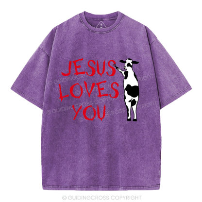 Jesus Love You Chirstian Washed T-Shirt