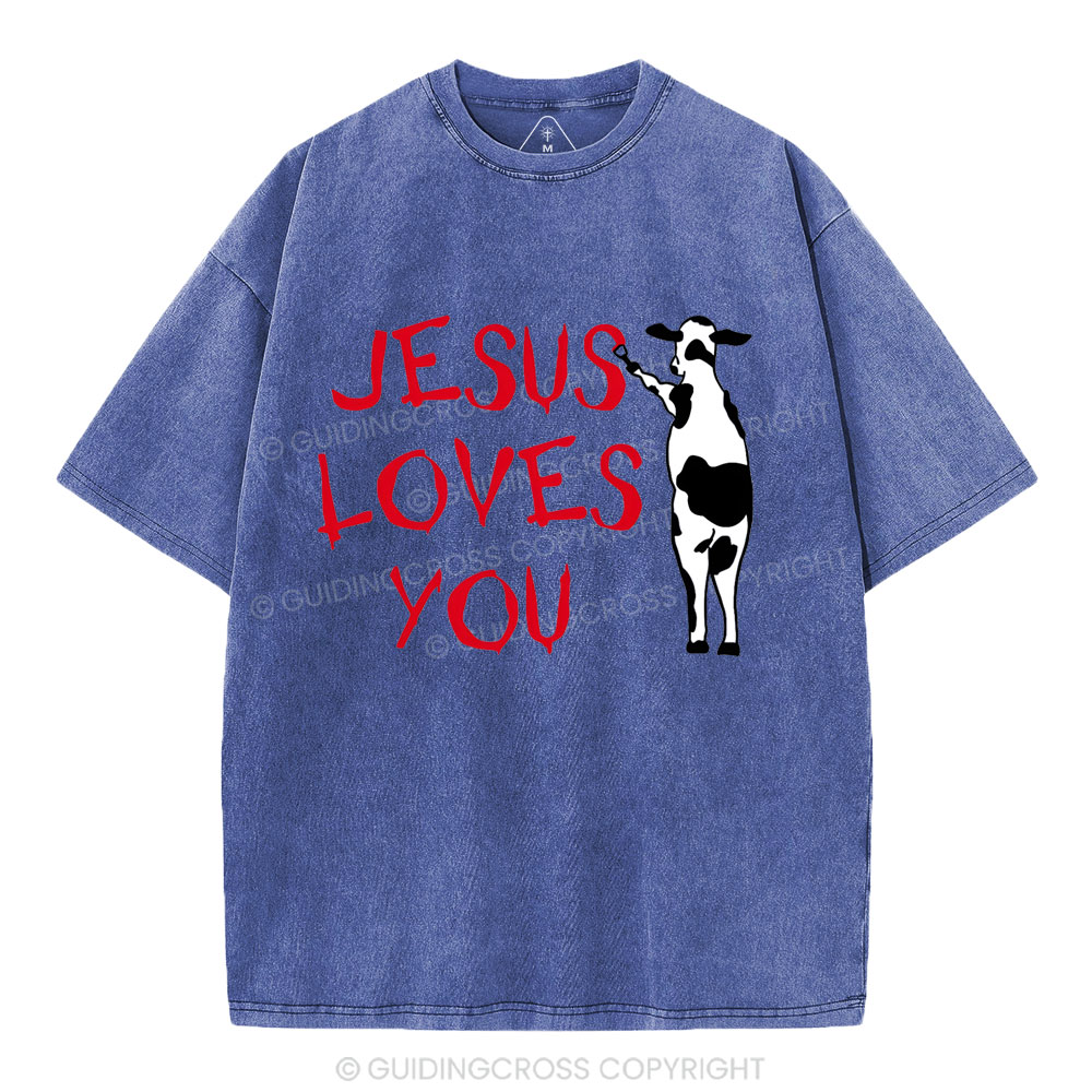 Jesus Love You Chirstian Washed T-Shirt