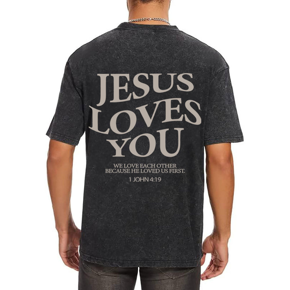 Jesus Love You Chirtsian Washed T-Shirt
