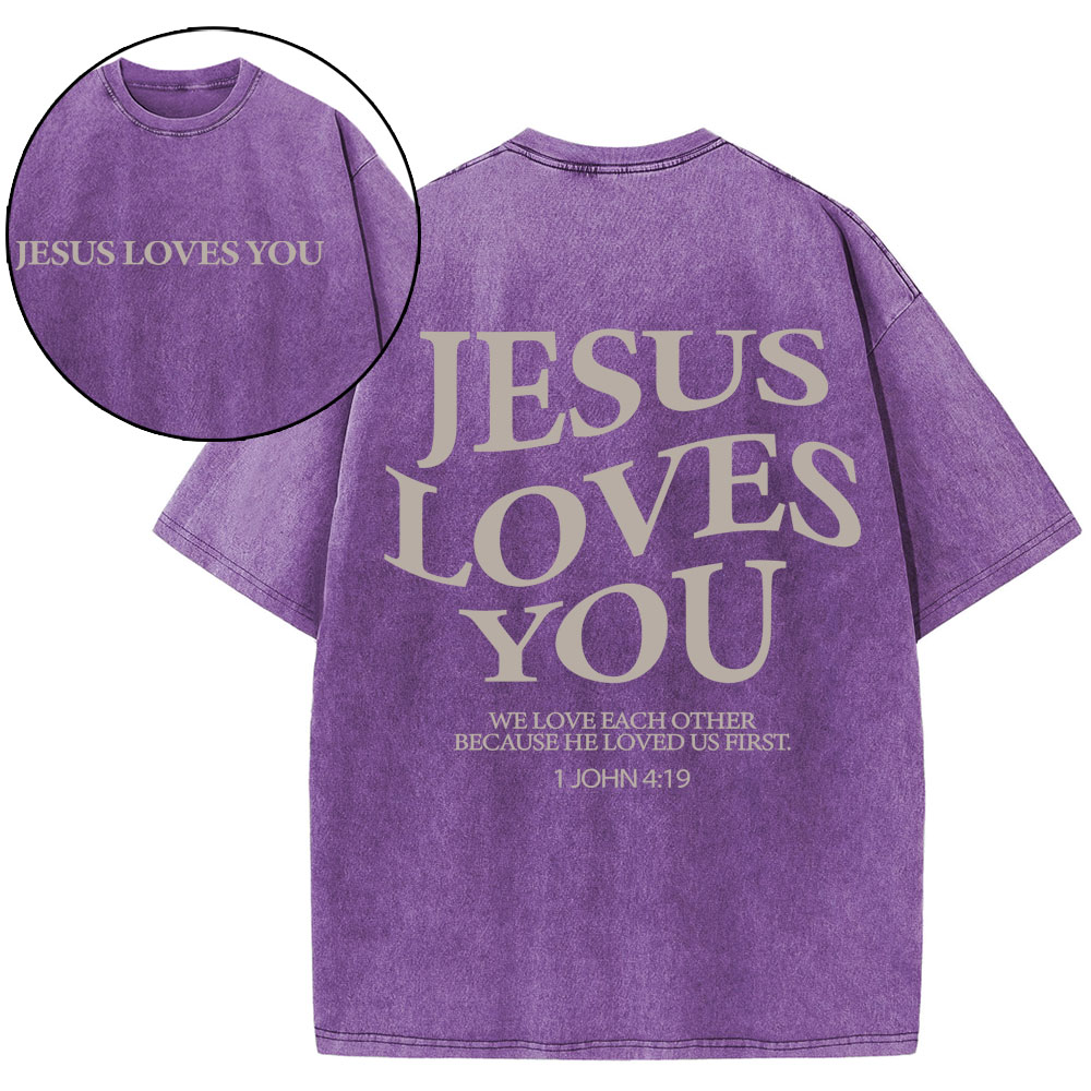 Jesus Love You Chirtsian Washed T-Shirt