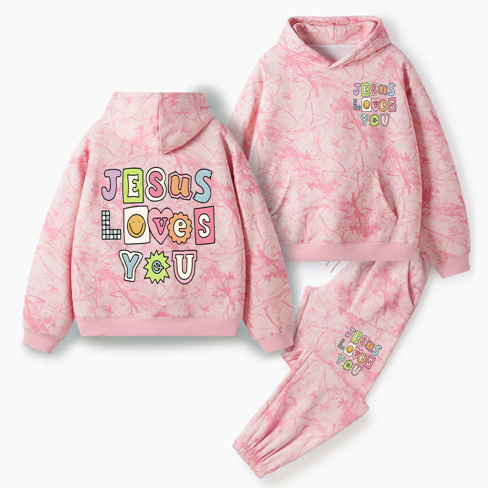 Jesus Love You Christian Camo Fleece Hoodie Set