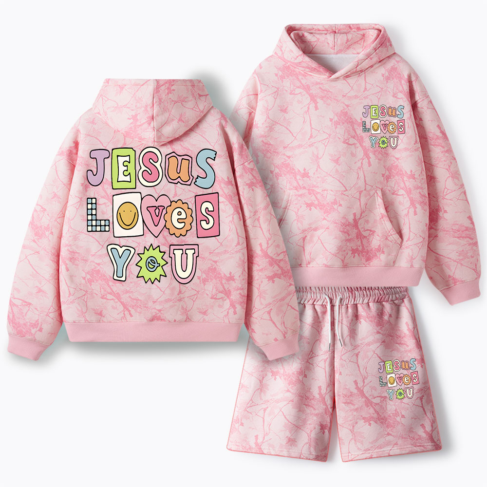 Jesus Love You Christian Camo Fleece Hoodie Set