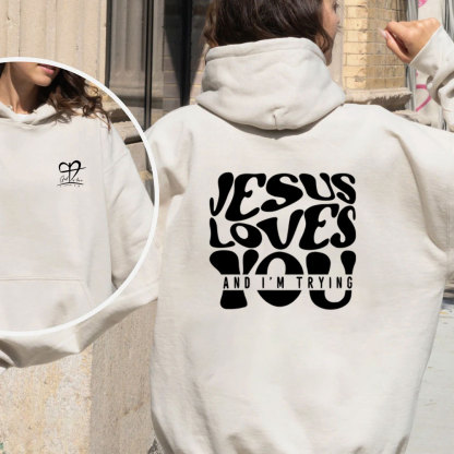 Jesus Love You Christian Fleece Hoodie Set
