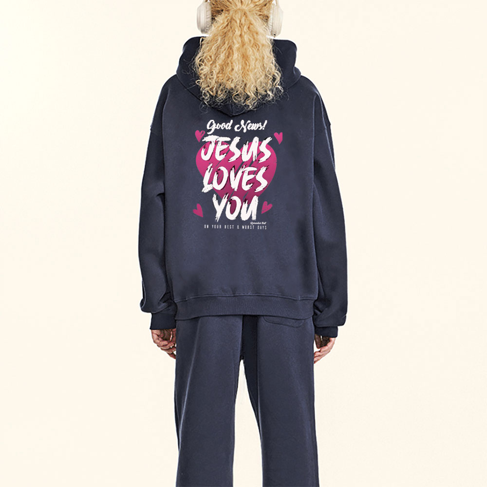 Jesus Love You Christian Fleece Hoodie Set