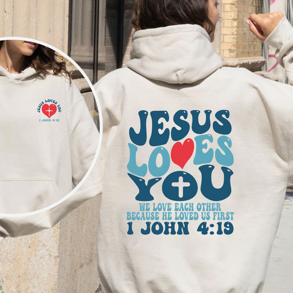 Jesus Love You Christian Fleece Hoodie Set