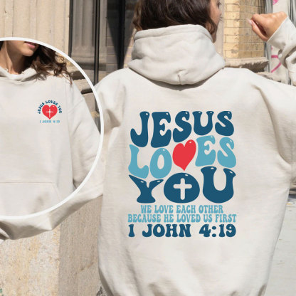 Jesus Love You Christian Fleece Hoodie Set