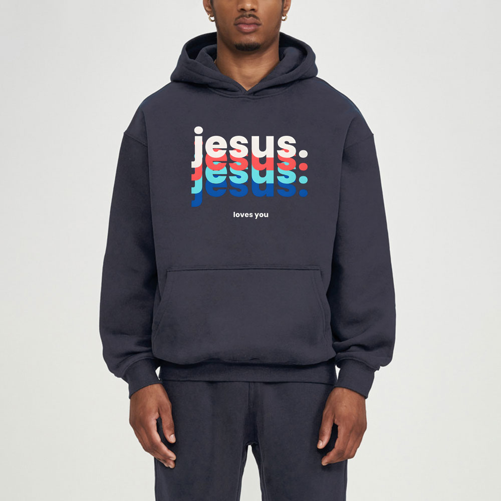 Jesus Love You Christian Fleece Hoodie Set