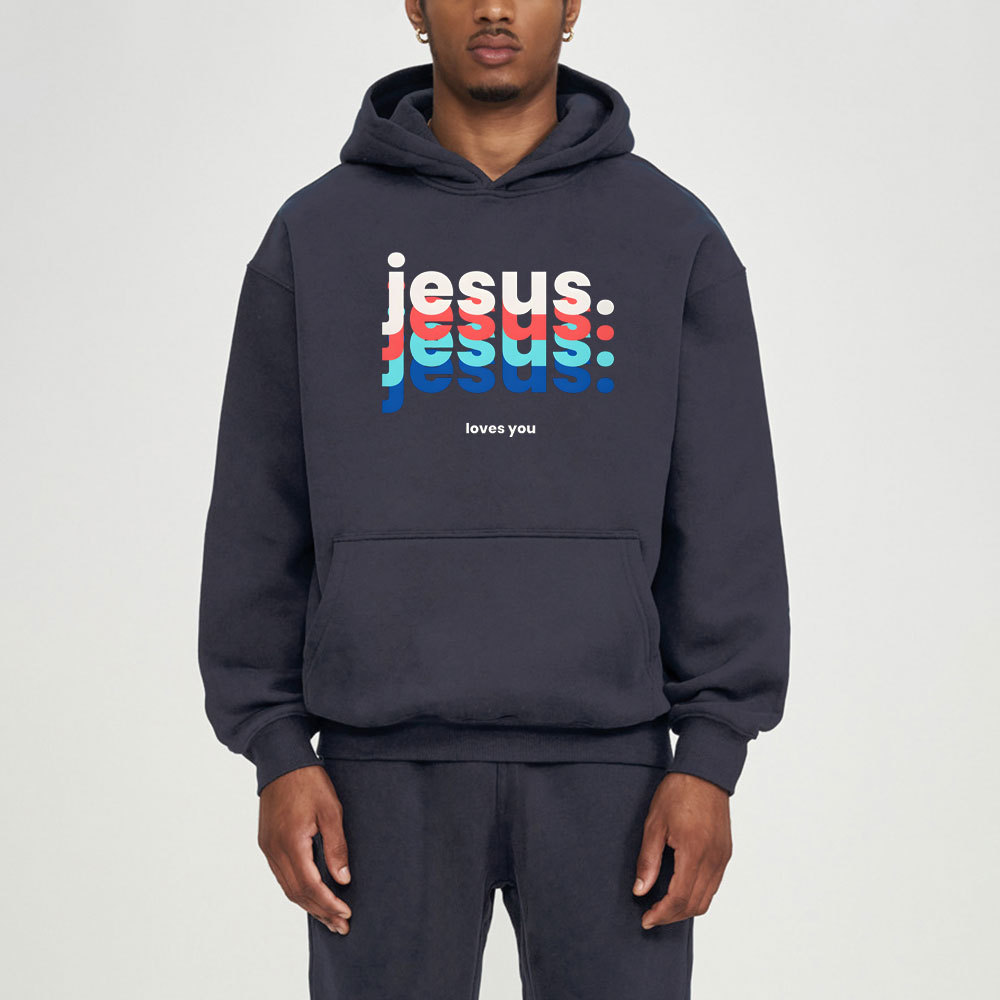 Jesus Love You Christian Fleece Hoodie Set