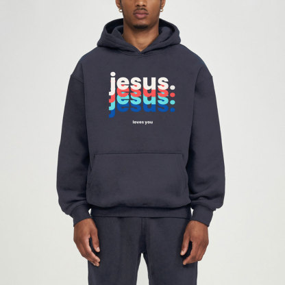 Jesus Love You Christian Fleece Hoodie Set
