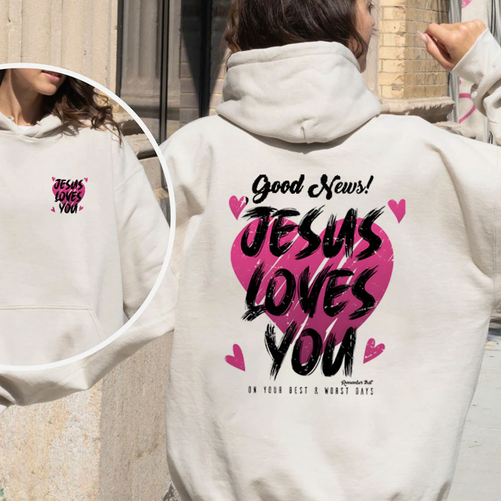 Jesus Love You Christian Fleece Hoodie Set