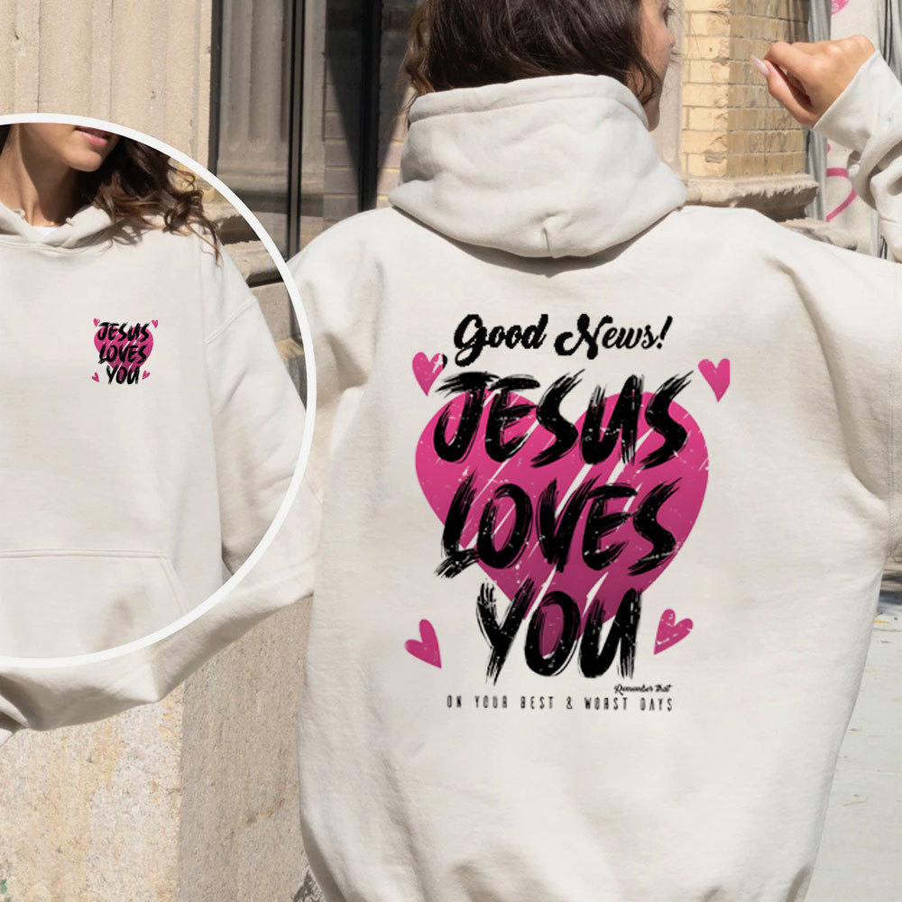 Jesus Love You Christian Fleece Hoodie Set