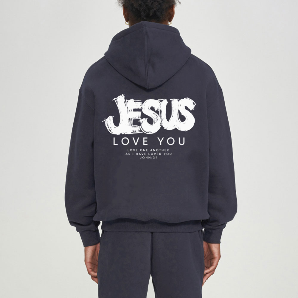 Jesus Love You Christian Fleece Hoodie Set
