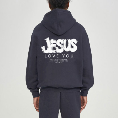 Jesus Love You Christian Fleece Hoodie Set