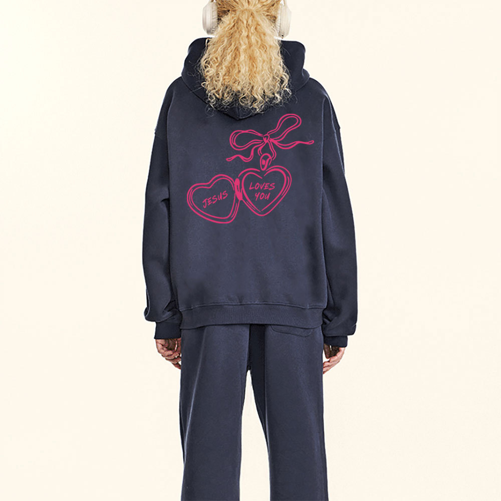 Jesus Love You Christian Fleece Hoodie Set
