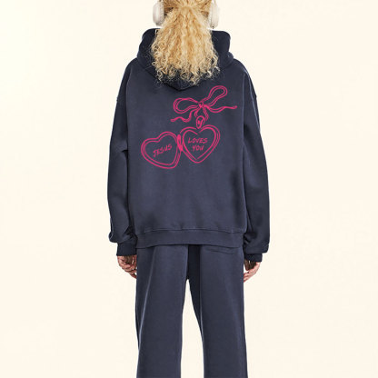 Jesus Love You Christian Fleece Hoodie Set