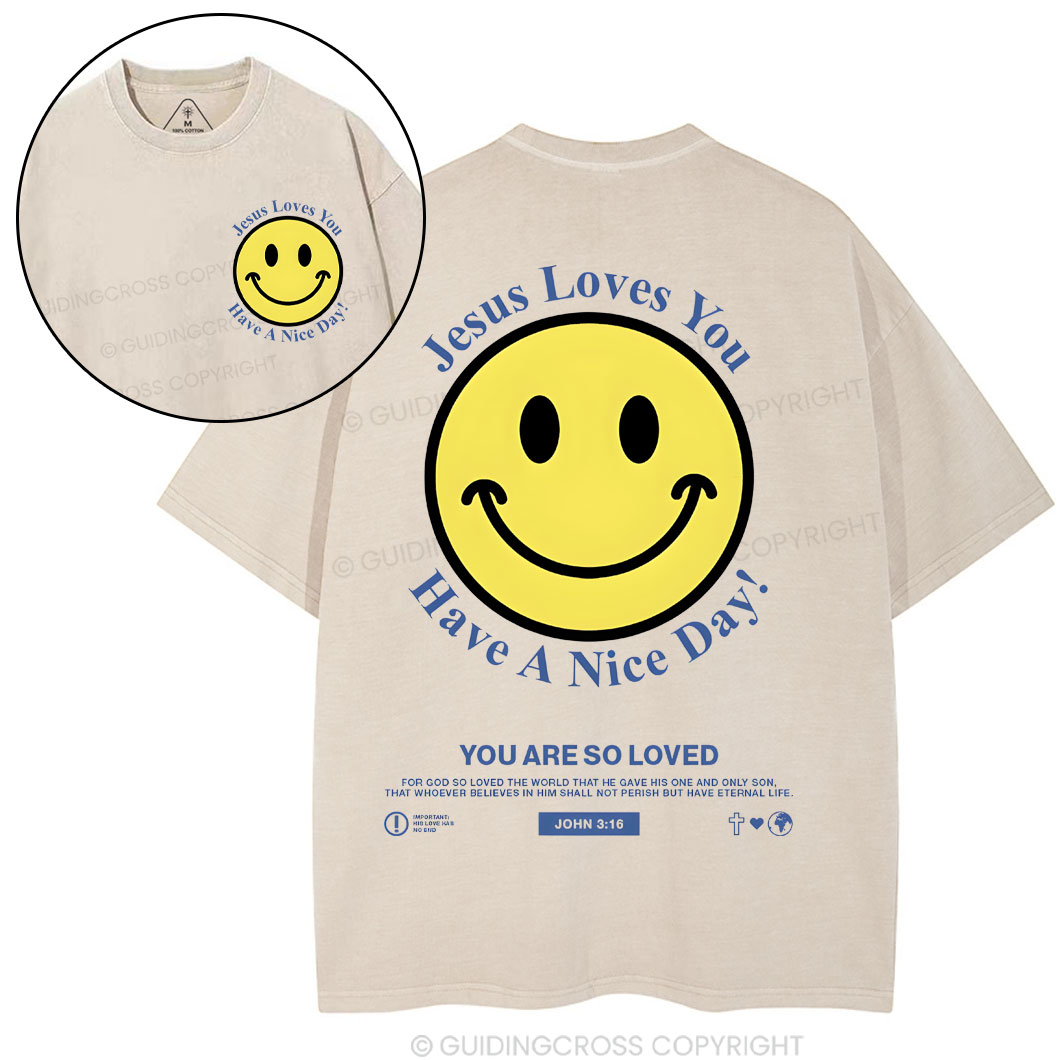 Jesus Love You Christian Washed T-Shirt