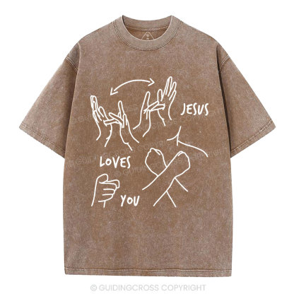 Jesus Love You Christian Washed T-Shirt