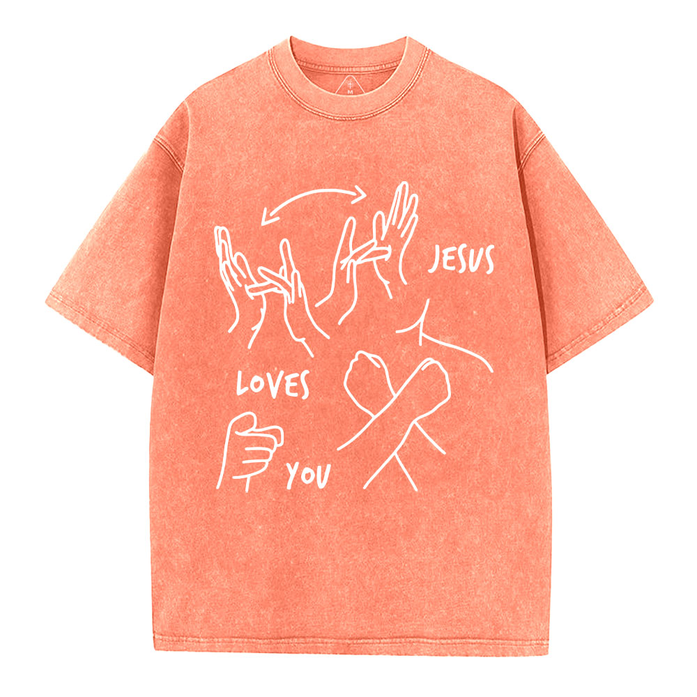 Jesus Love You Christian Washed T-Shirt