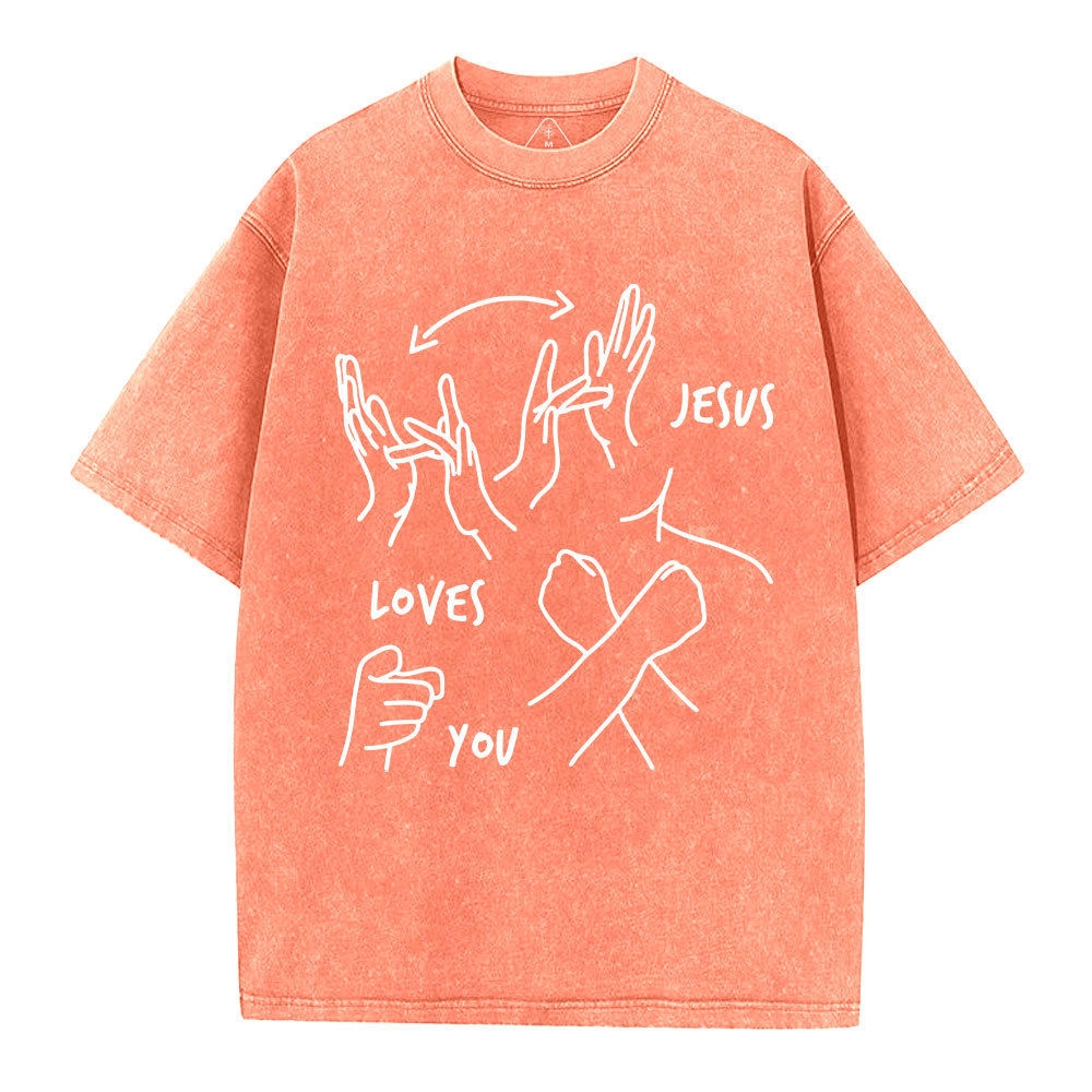 Jesus Love You Christian Washed T-Shirt