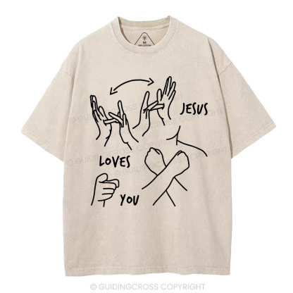 Jesus Love You Christian Washed T-Shirt