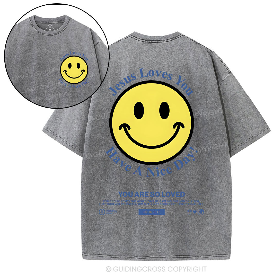 Jesus Love You Christian Washed T-Shirt