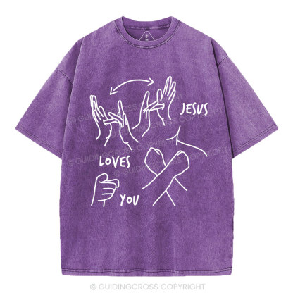 Jesus Love You Christian Washed T-Shirt