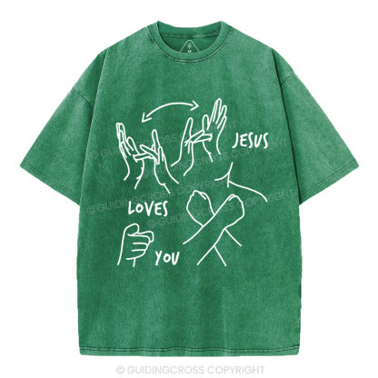Jesus Love You Christian Washed T-Shirt