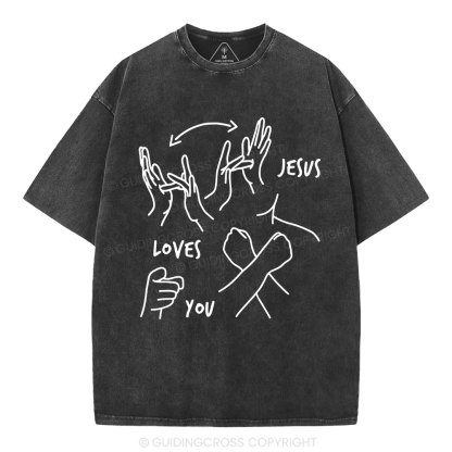 Jesus Love You Christian Washed T-Shirt