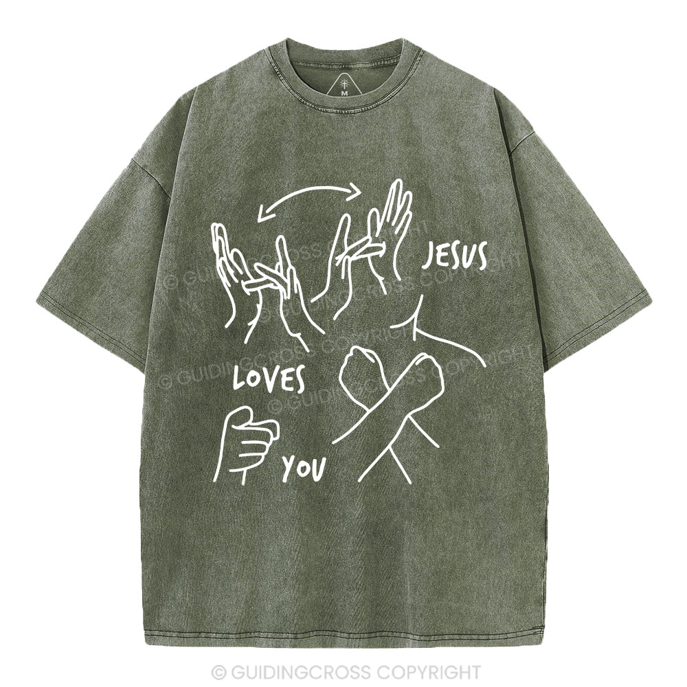 Jesus Love You Christian Washed T-Shirt